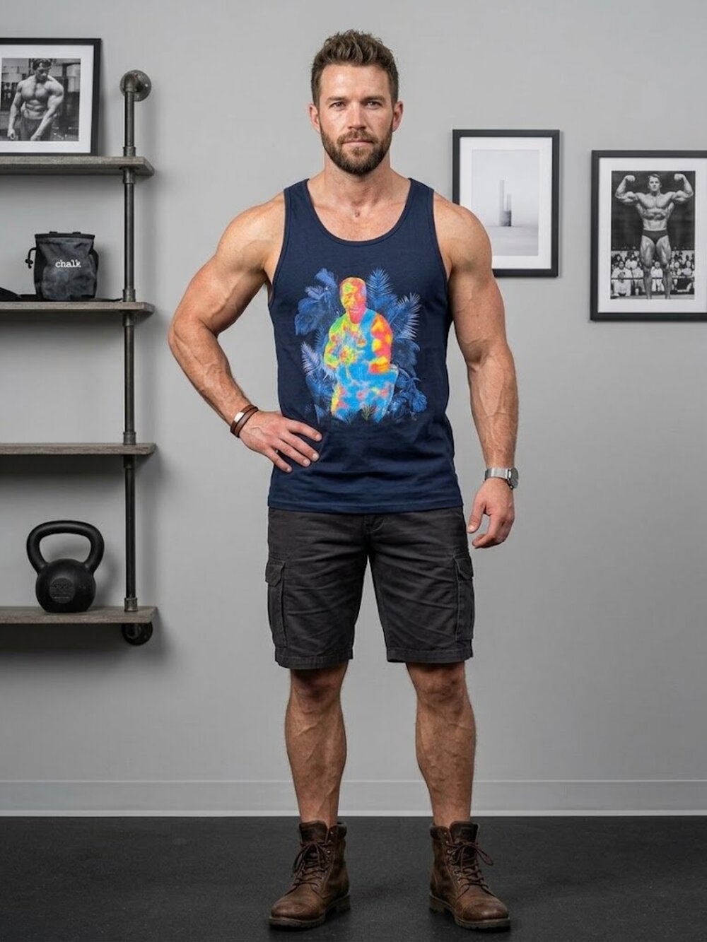 American AF Thermal Graphic Tank Top Size L - Picture 2 of 5
